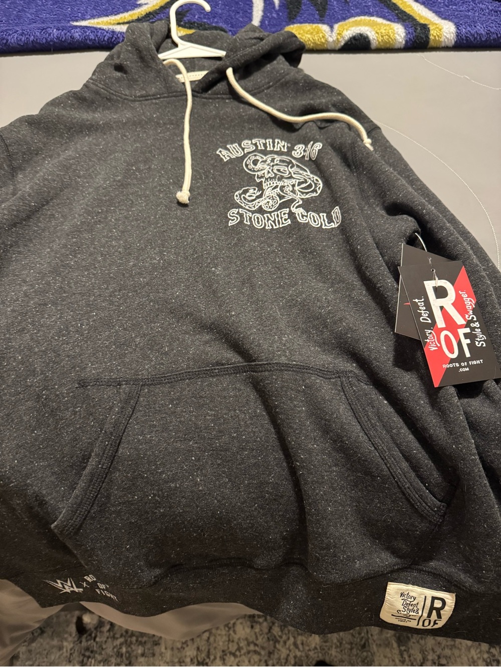 Roots of Fight Stone Cold Austin 3:16 Grey Speckled Hoodie